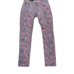 Armani Exchange Skinny Pink Floral Printed Mid Rise Jeans A/X
